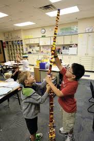 Kids' Lego tower falls